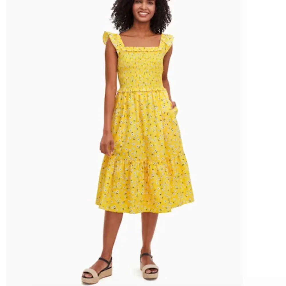 ♠︎ kate spade Fleurette Toss Voile Smocked Dress